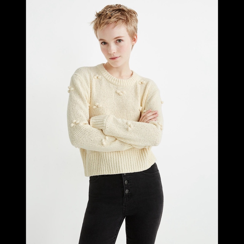 Madewell Dotted‎ Bobble Pullover Sweater